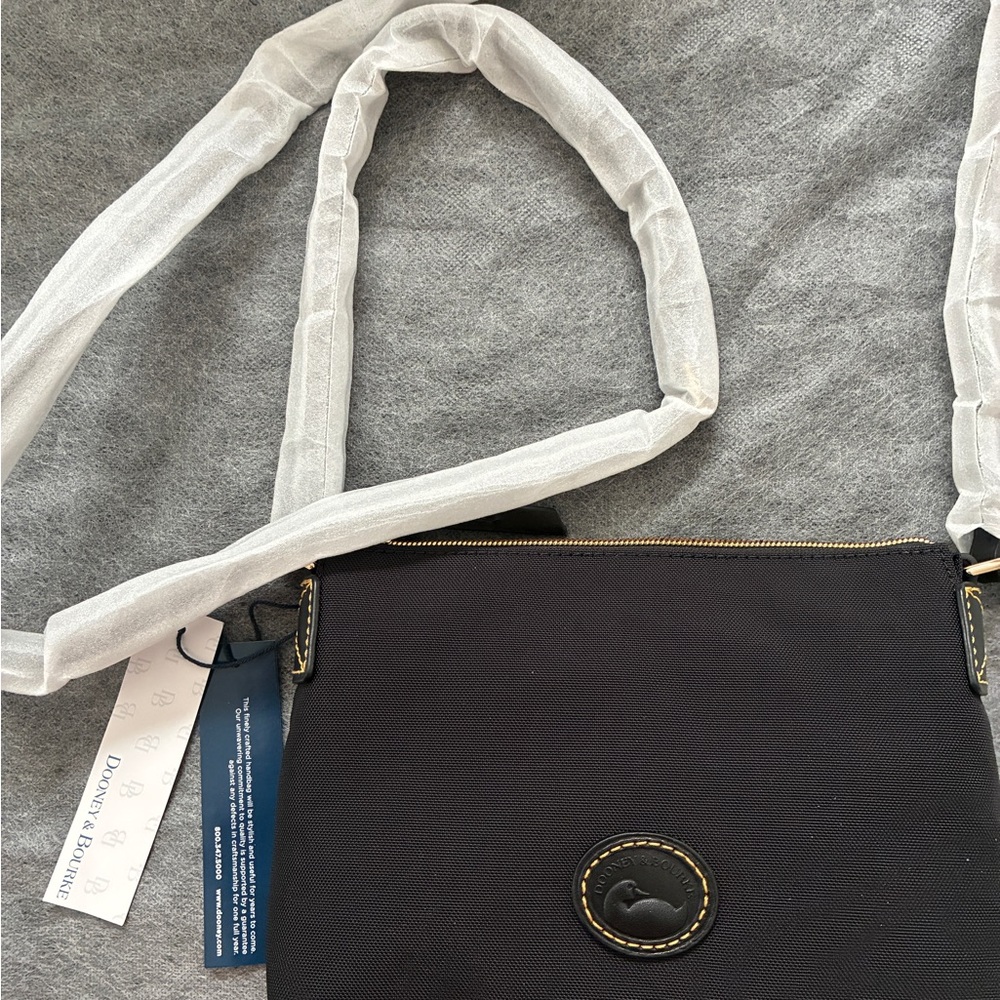 Dooney & Bourke Black Crossbody with Gold Trim